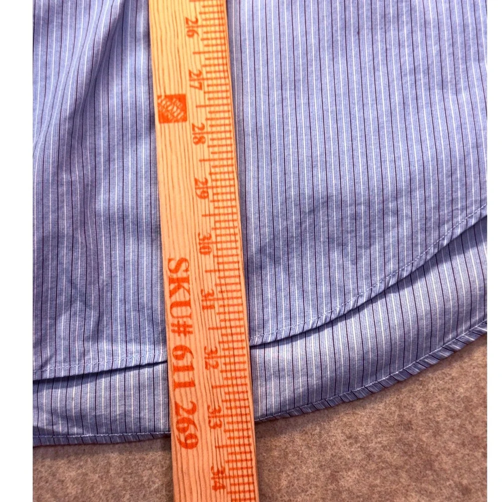 Polo Ralph Lauren Button Down Shirt Mens 3XL Blue Crane‎ Striped Long Sleeve